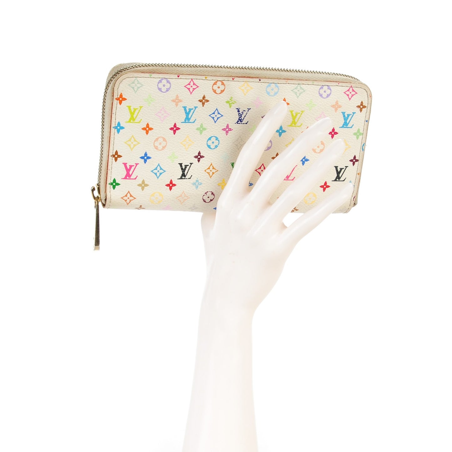 Monogram Multicolor Zippy Wallet White