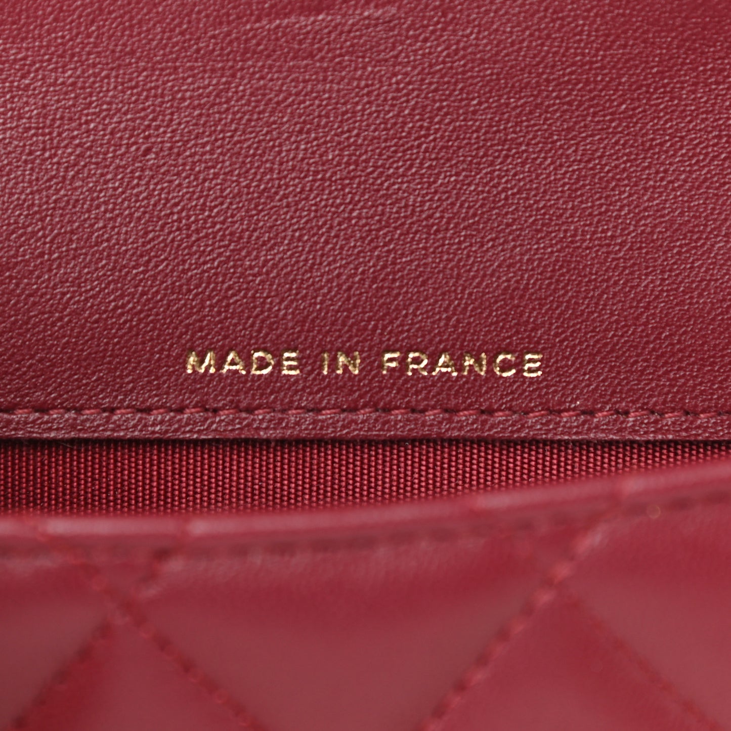 Lambskin Quilted Top Handle Flap Coin Purse With Chain Burgundy