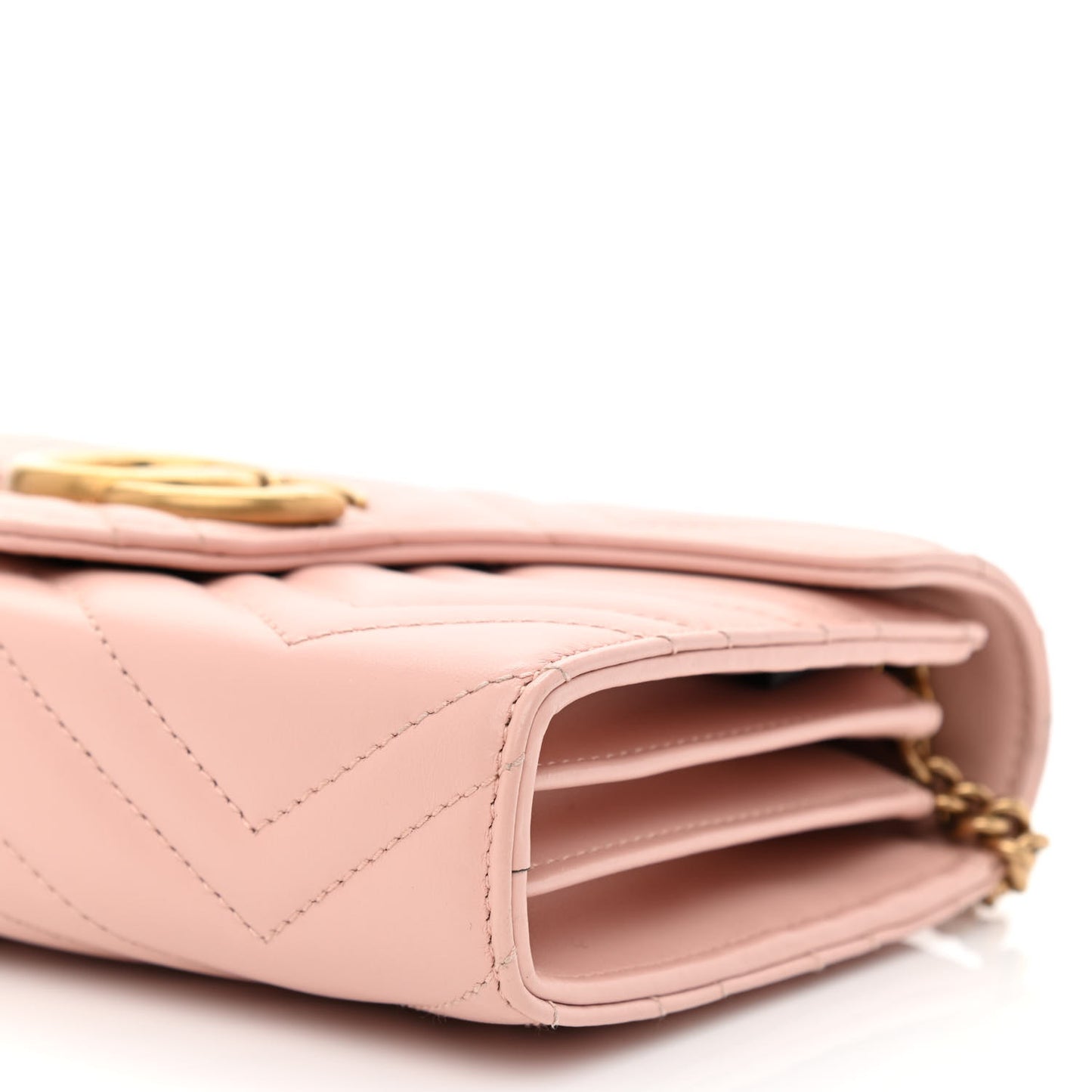 Calfskin Matelasse GG Marmont Chain Wallet Perfect Pink