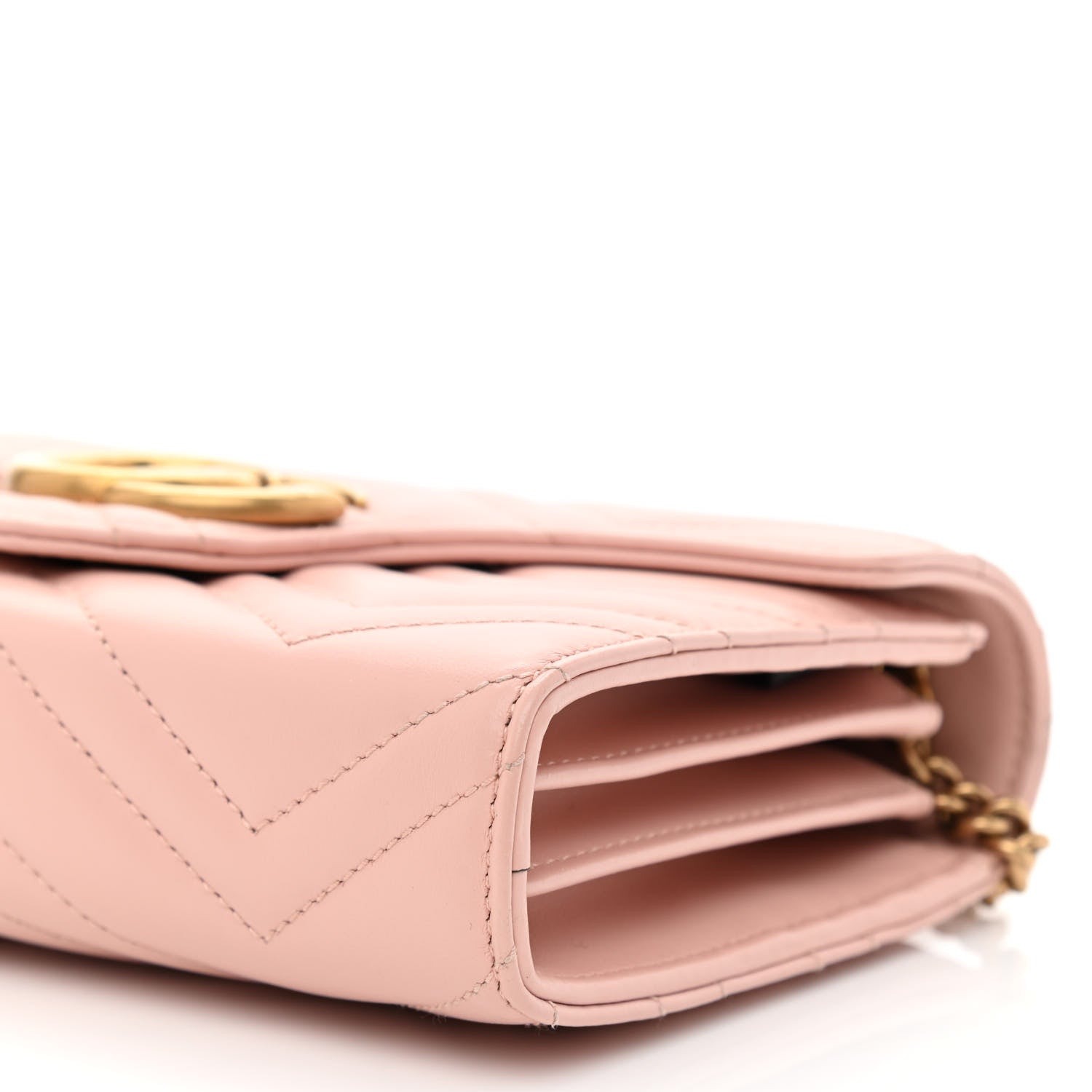 Gucci Calfskin Matelasse GG Marmont Chain Wallet Perfect Pink 10 of 10