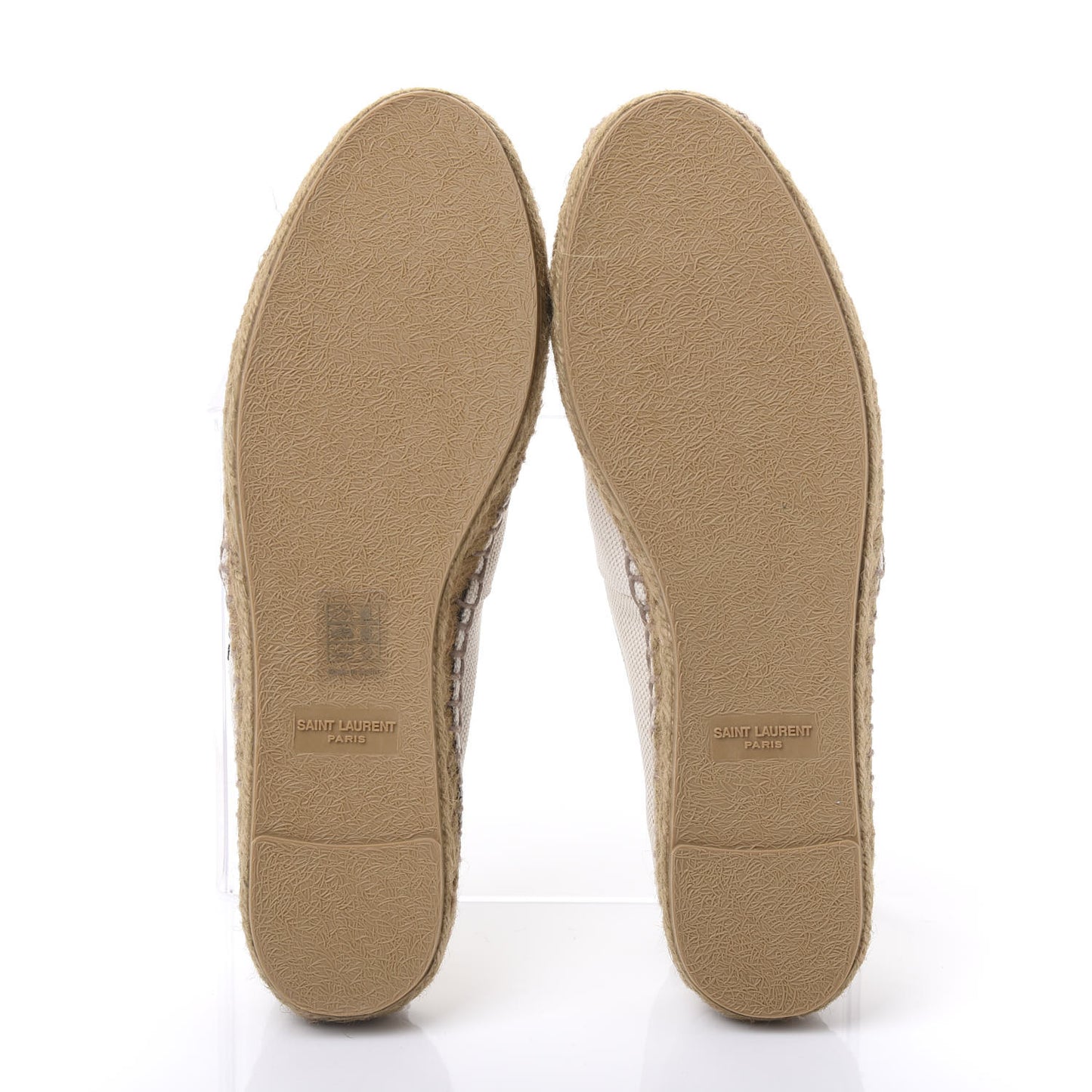 Canvas Nappa Elba Light Logo Embroidered Espadrilles 38.5 Panna