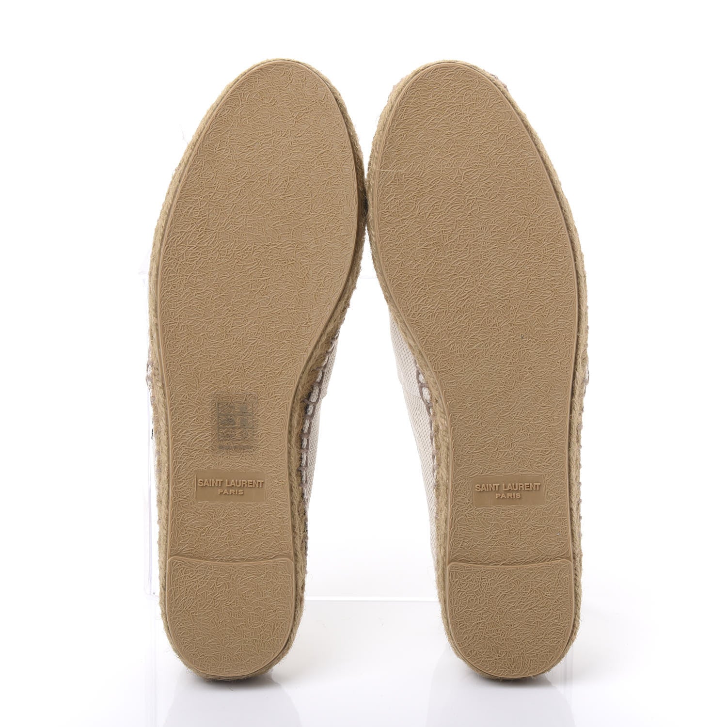 Saint Laurent Canvas Nappa Elba Light Logo Embroidered Espadrilles 38.5 Panna 5 of 9