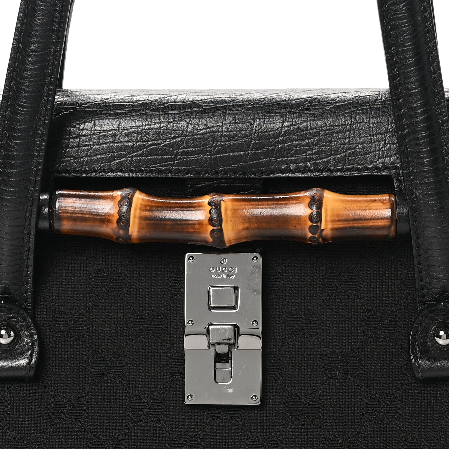 Gucci Monogram Bamboo Bullet Bag Black 8 of 10