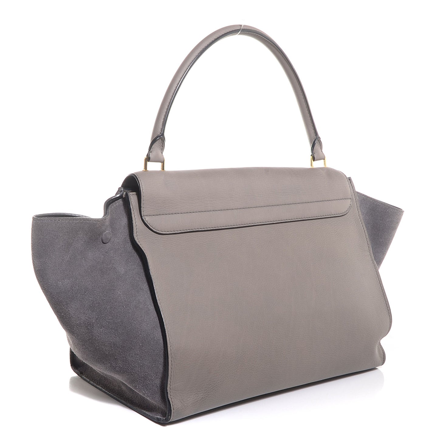 Calfskin Suede Large Trapeze Smoke