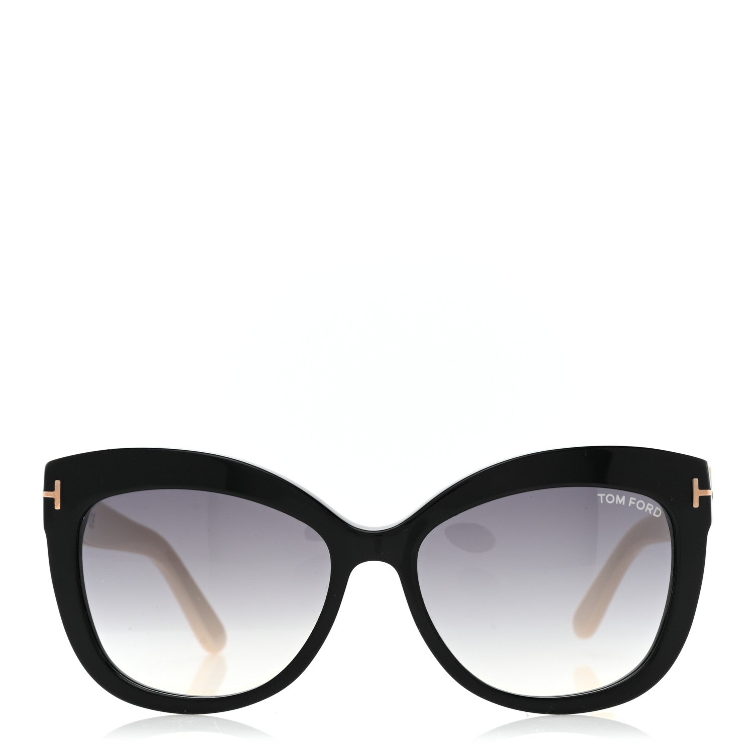Tom Ford Acetate Alistair Cat Eye Sunglasses TF524 Black Beige 2 of 8