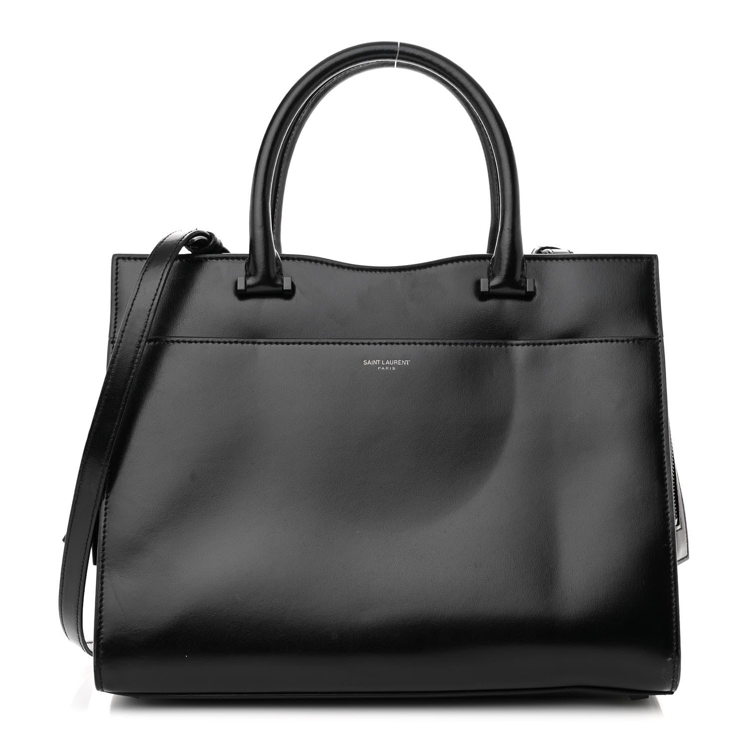 Saint Laurent Shiny Calfskin Medium Uptown Tote Black 1 of 16
