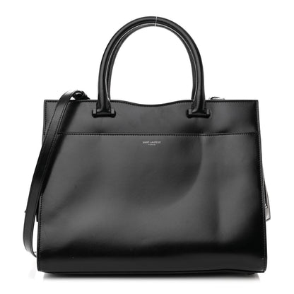 Saint Laurent Shiny Calfskin Medium Uptown Tote Black 1 of 16