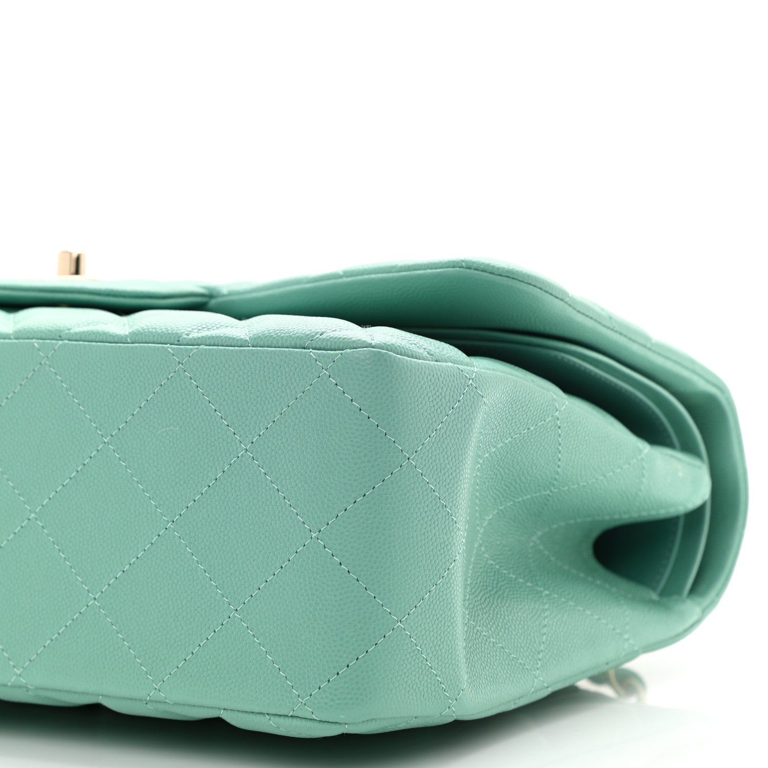 Chanel Caviar Quilted Jumbo Double Flap Green 10 of 10