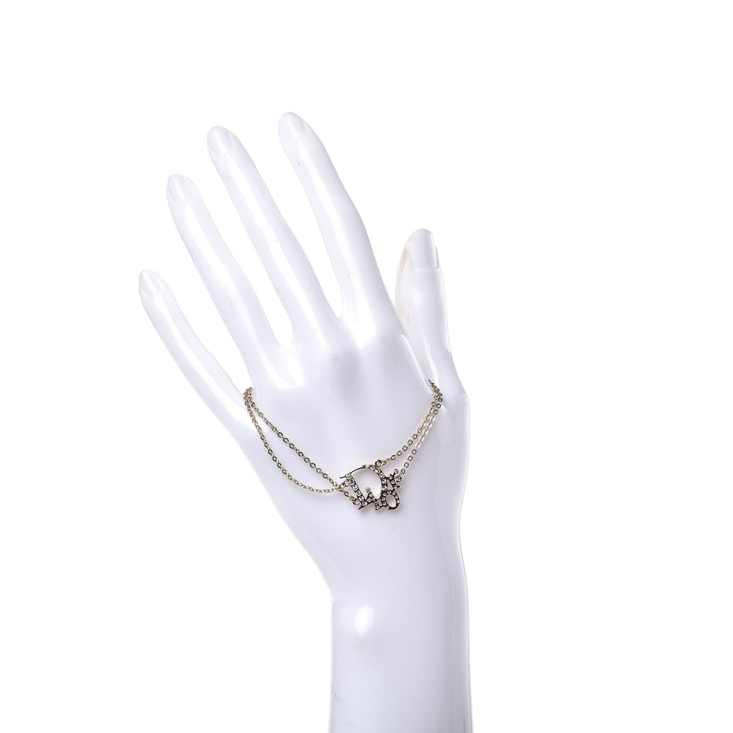 Christian Dior Crystal Logo Bracelet Gold 2 of 3