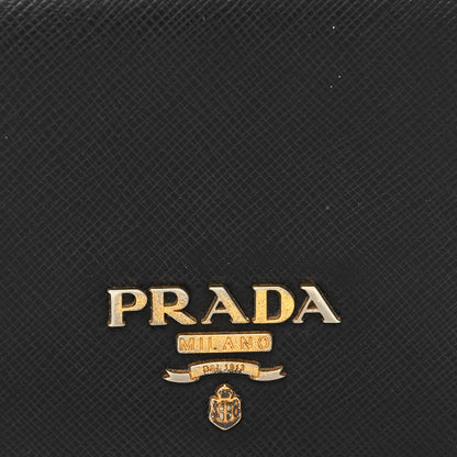 Prada Saffiano Metal Bi-Fold Wallet Black 8 of 11