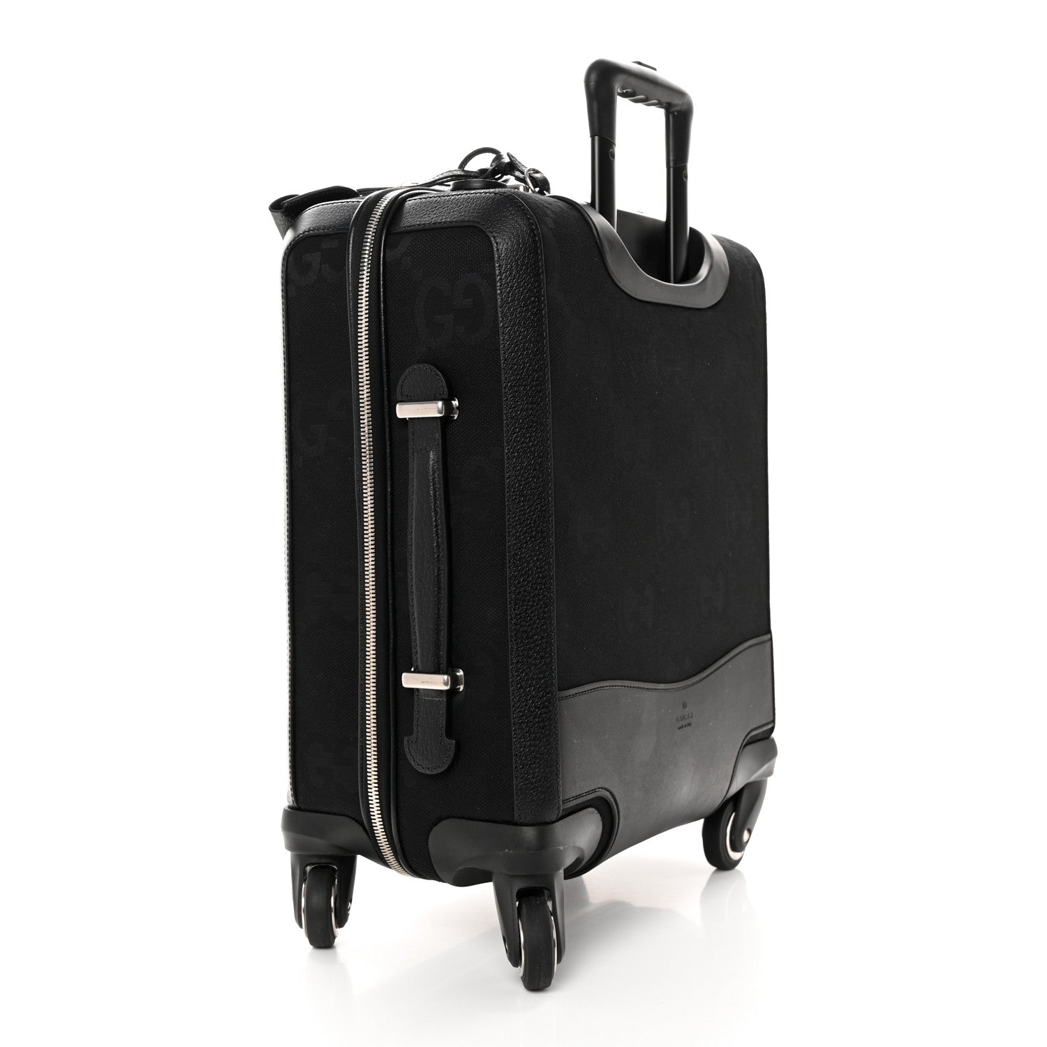 Gucci Monogram Jumbo GG Textured Dollar Calfskin Small Carry On Trolley Black 2 of 12