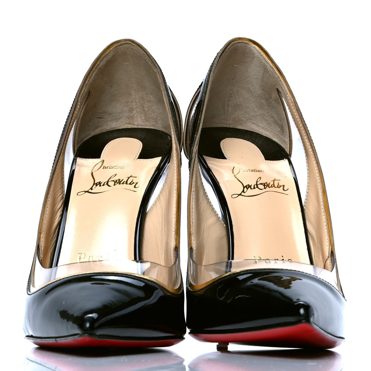 Christian Louboutin Patent PVC Specchio Cosmo 554 100 Pumps 37 Black 2 of 5