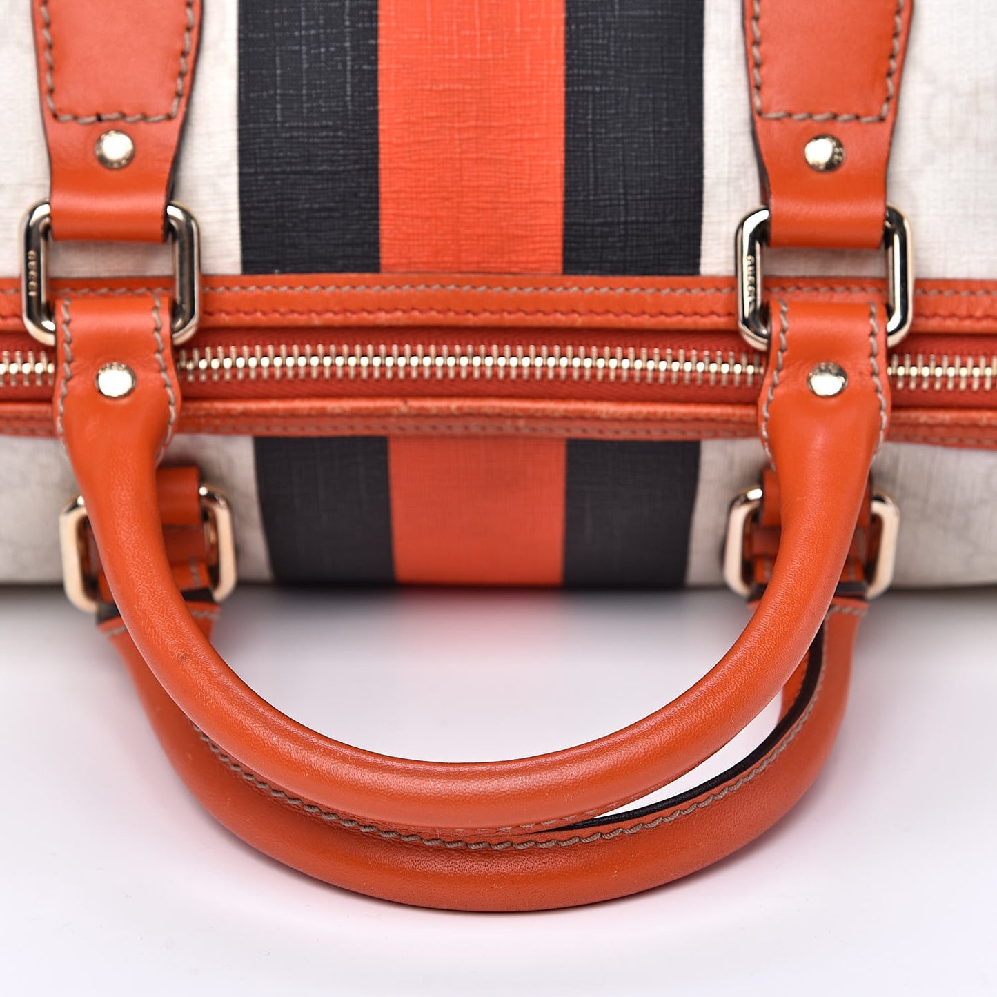 GG Plus Monogram Web Stripe Medium Joy Boston Orange