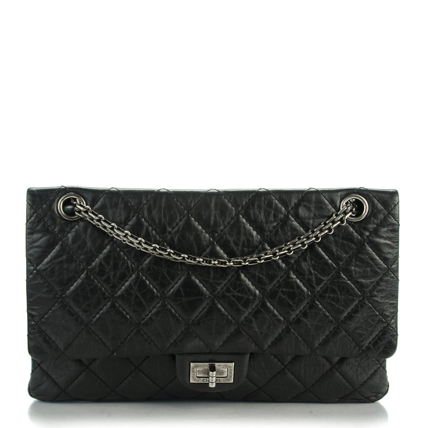Aged Calfskin Quilted 2.55 Reissue 226 Flap Black