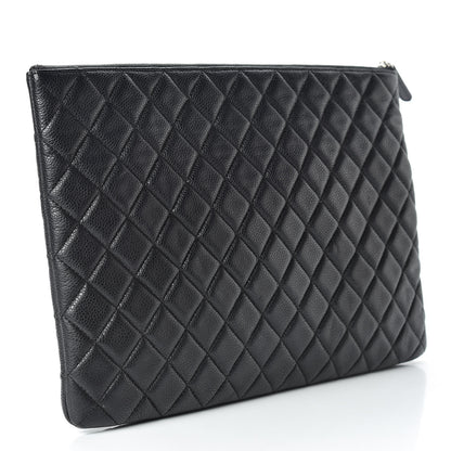 Chanel Caviar Quilted Large Cosmetic Case Black 3 of 10