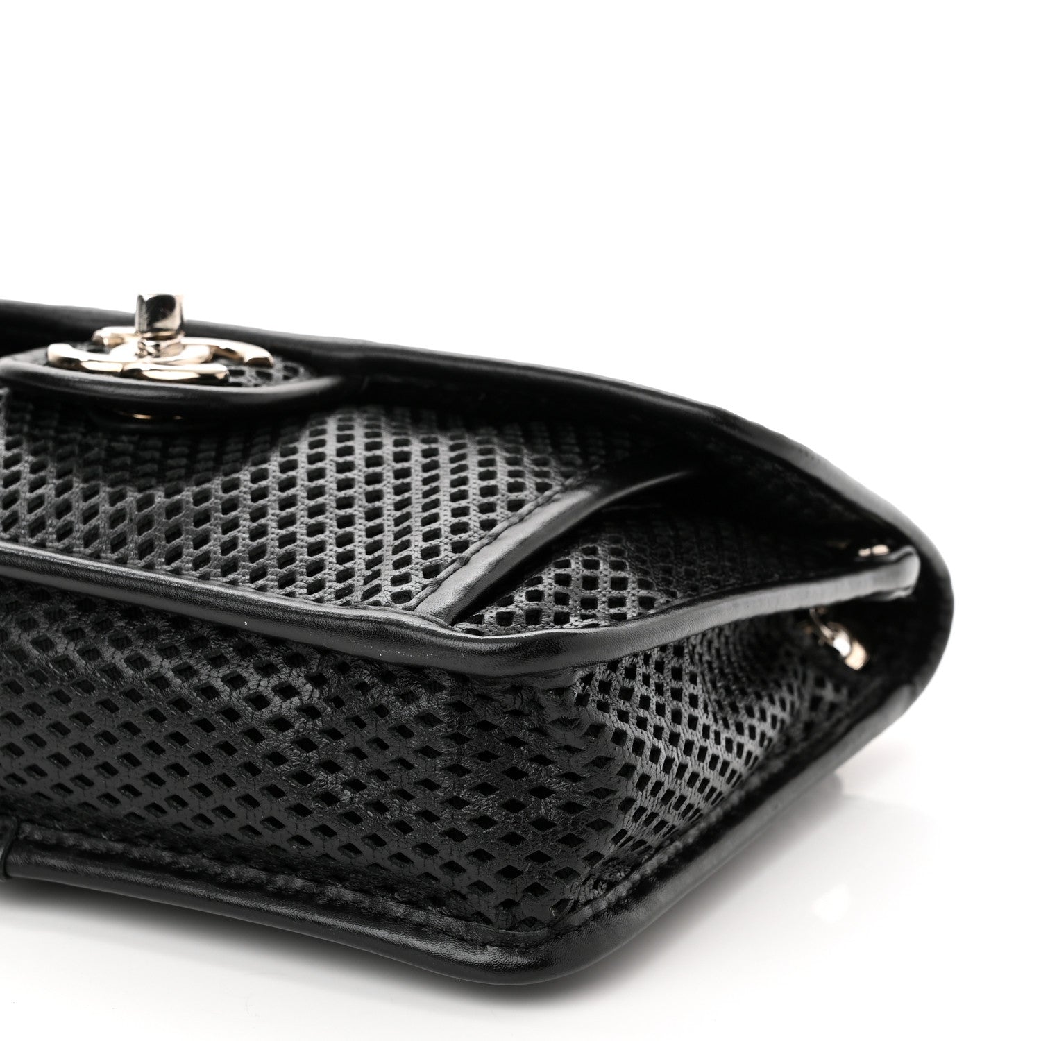 Chanel Metallic Perforated Calfskin Small Up In The Air Flap Black 10 of 10