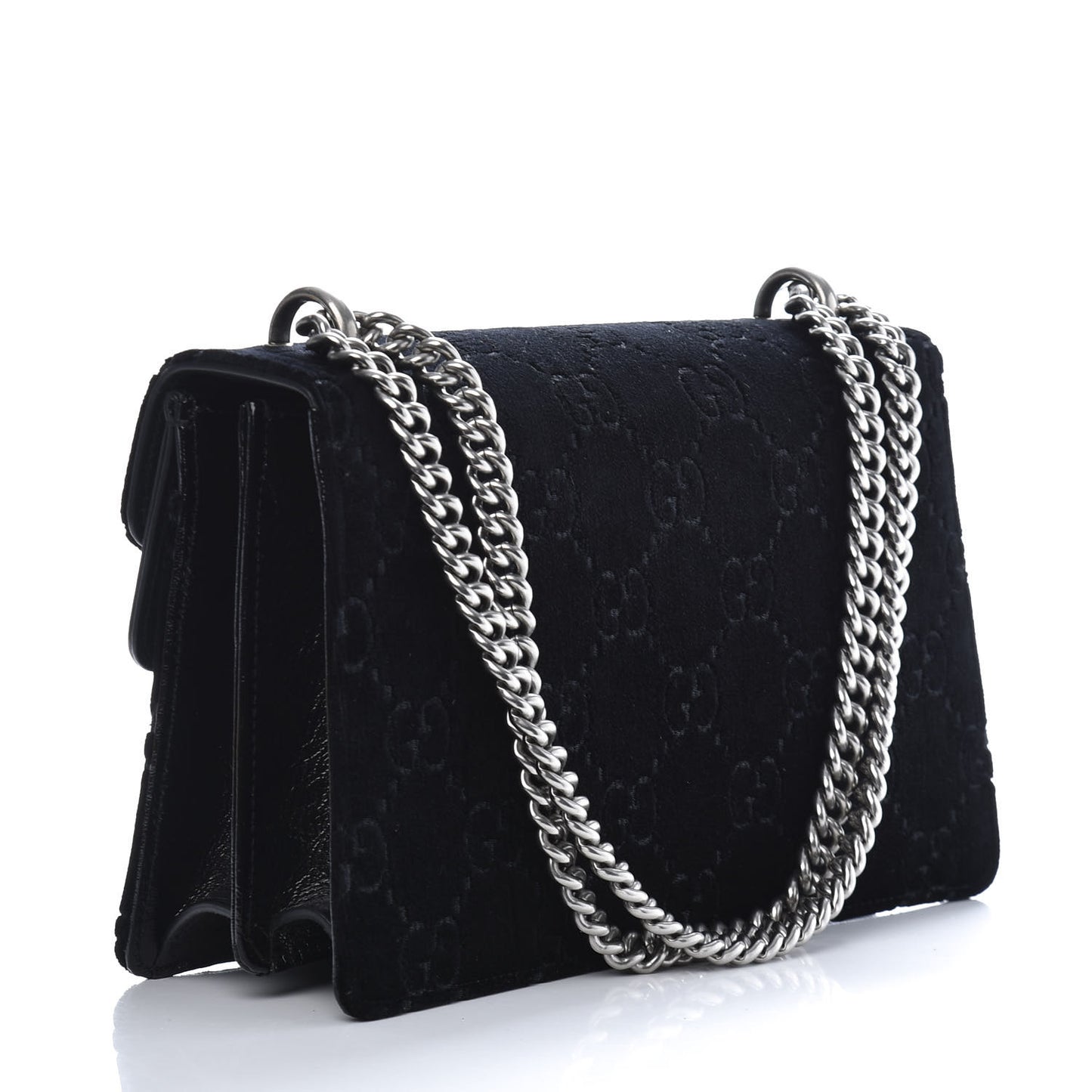 Velvet GG Monogram Small Dionysus Shoulder Bag Black