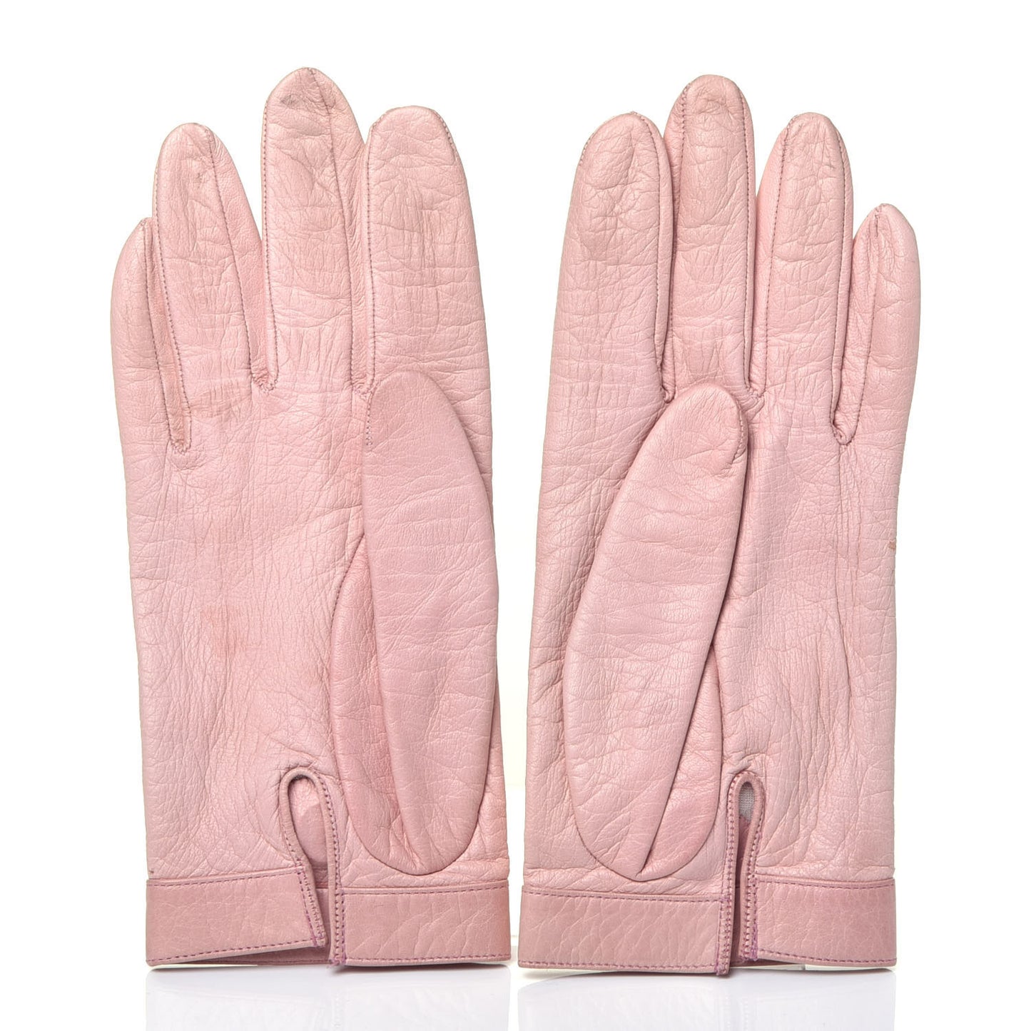 Aged Calfskin Turn lock CC Gloves 7.5 Pink