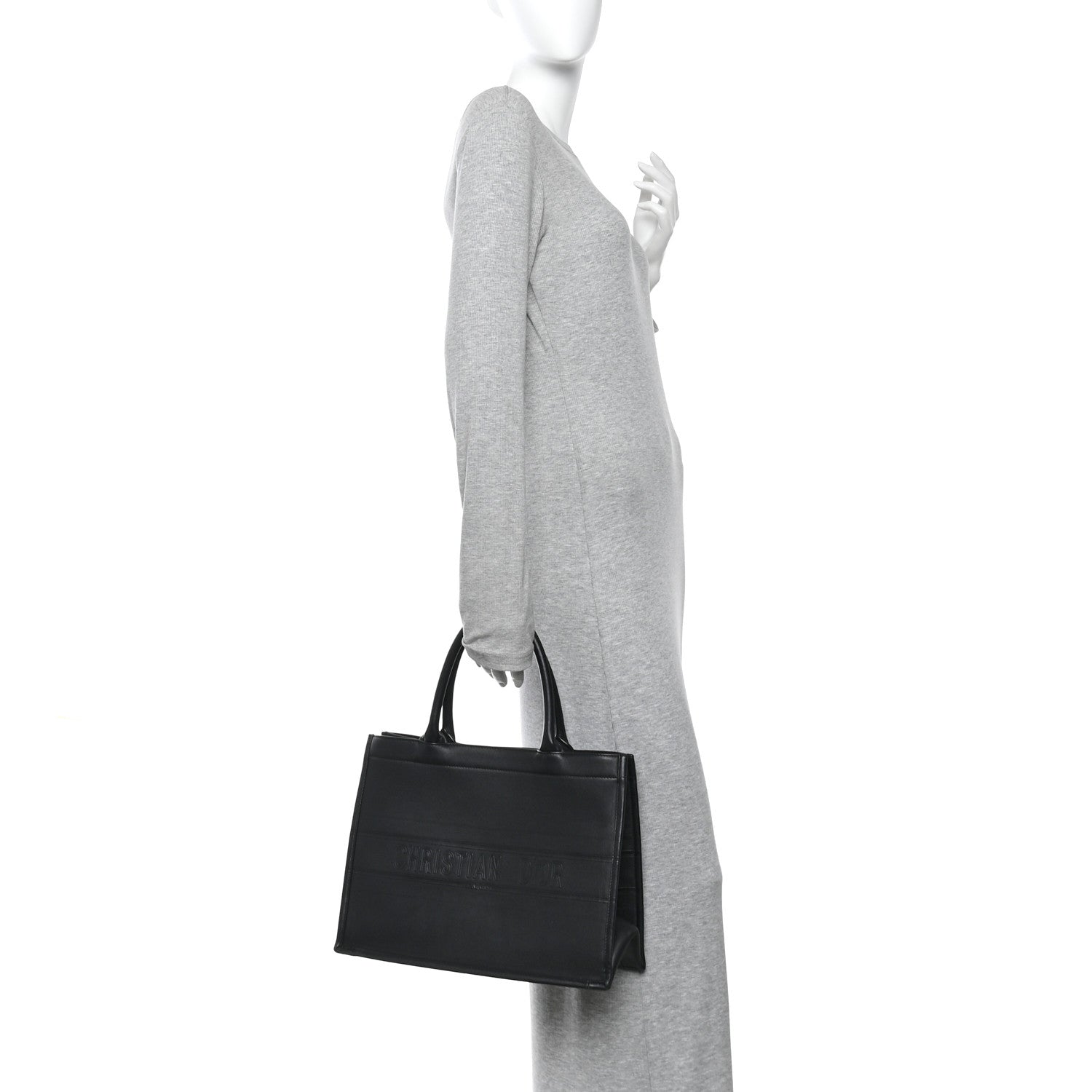 Christian Dior Calfskin Embossed Medium Book Tote Black 2 of 10