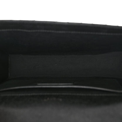 Saint Laurent Grain De Poudre Textured Mixed Matelasse Triquilt Medium Monogram Monochrome Satchel Black 5 of 12