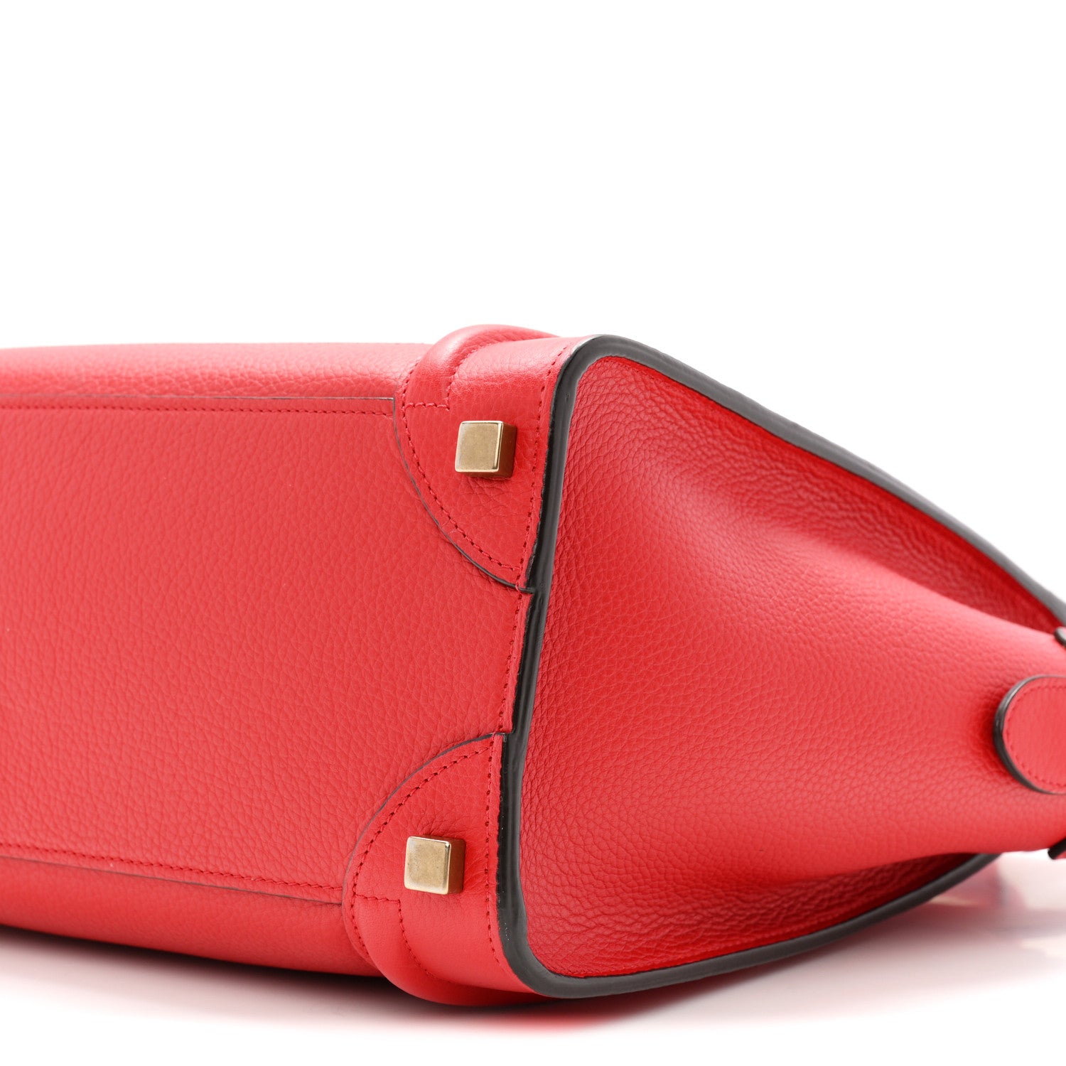 Celine Drummed Calfskin Micro Luggage Coquelicot 9 of 9