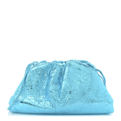 Bottega Veneta Metallic Crushed Calfskin The Mini Pouch Sky Blue 1 of 9