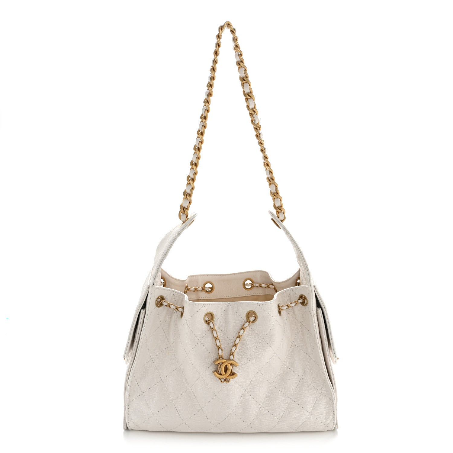 Chanel Caviar Quilted Small Chanel 25 Handbag White 1 of 10