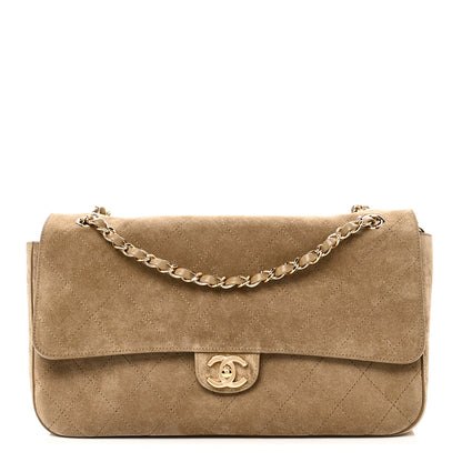 Chanel Suede Calfskin Small Souplissimo Maxi Flap Dark Beige 1 of 11