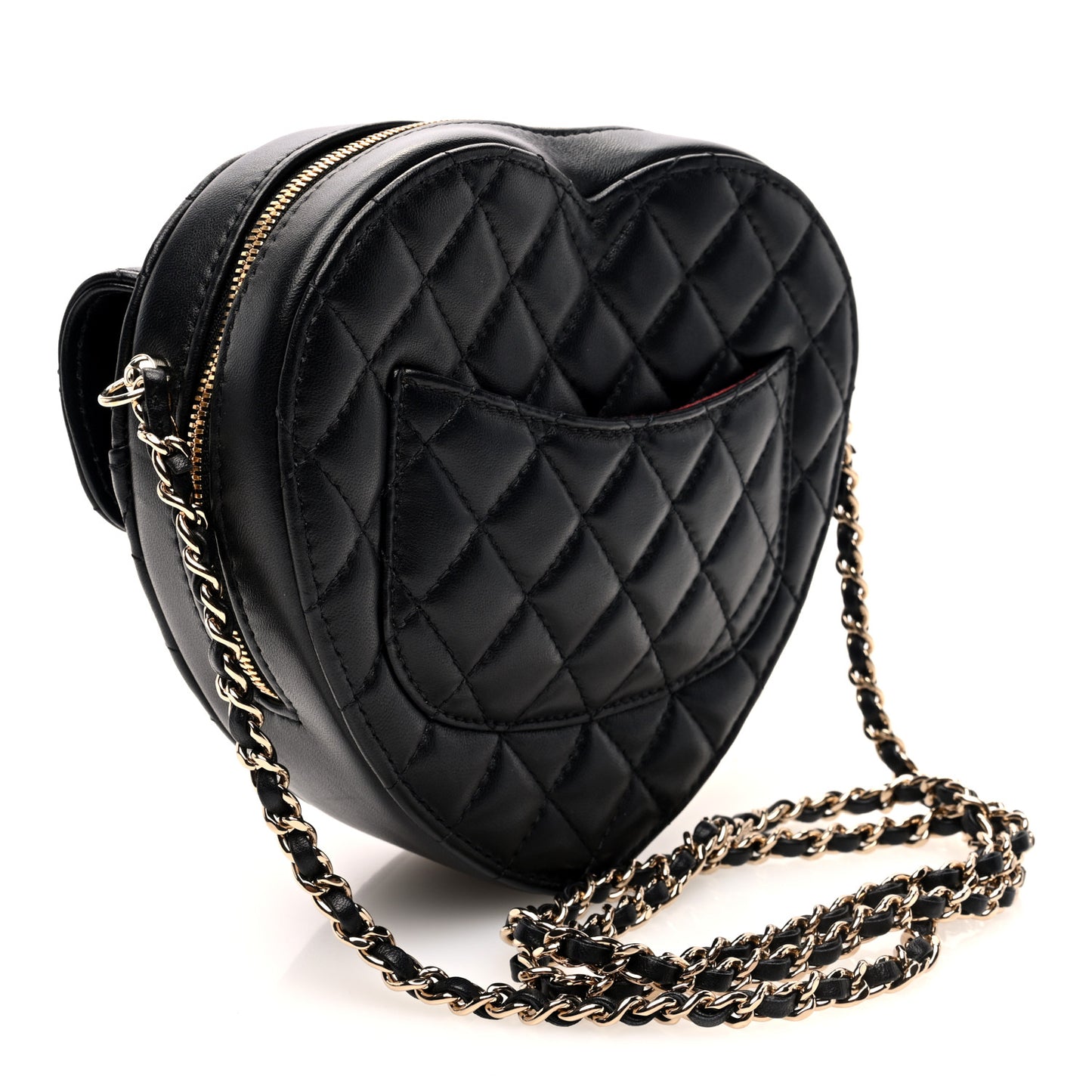 Lambskin Quilted CC In Love Heart Bag Black