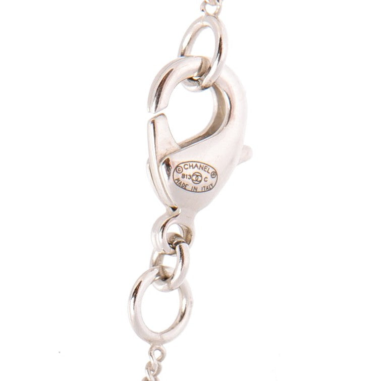 Baguette Crystal CC Necklace Silver