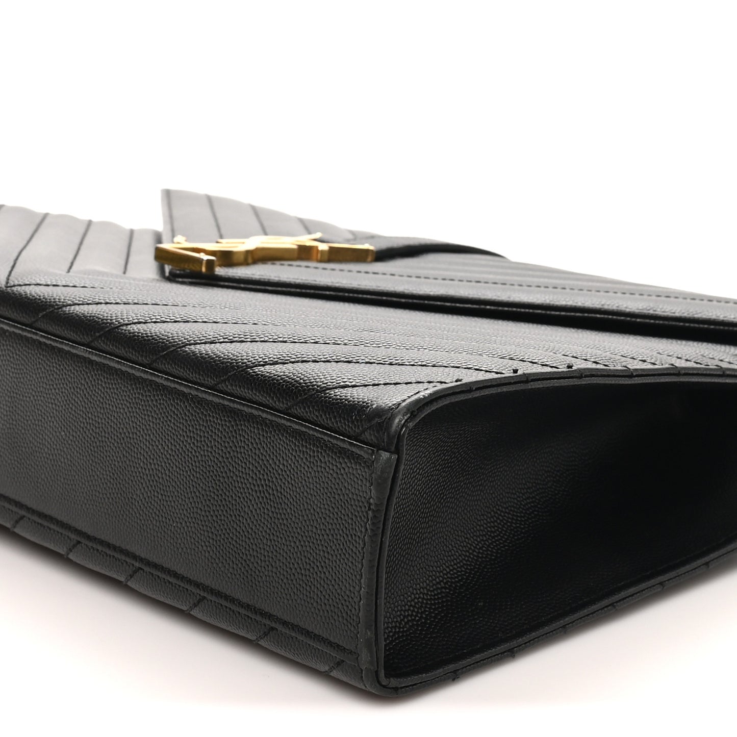 Grain De Poudre Matelasse Chevron Large Monogram Satchel Black