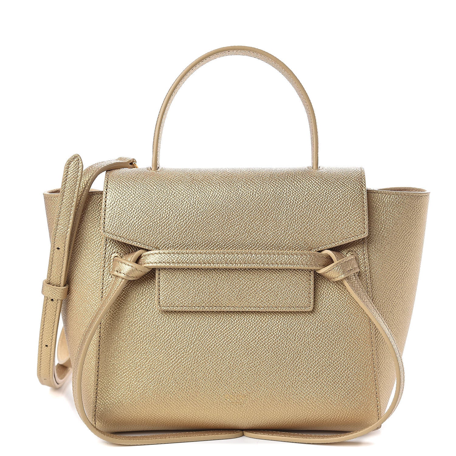 Celine Laminated Calfskin Nano Belt Bag Gold 1 of 10