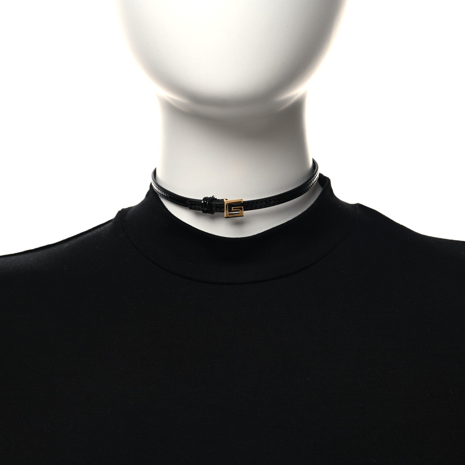 Gucci Patent G Buckle Choker Black 2 of 5