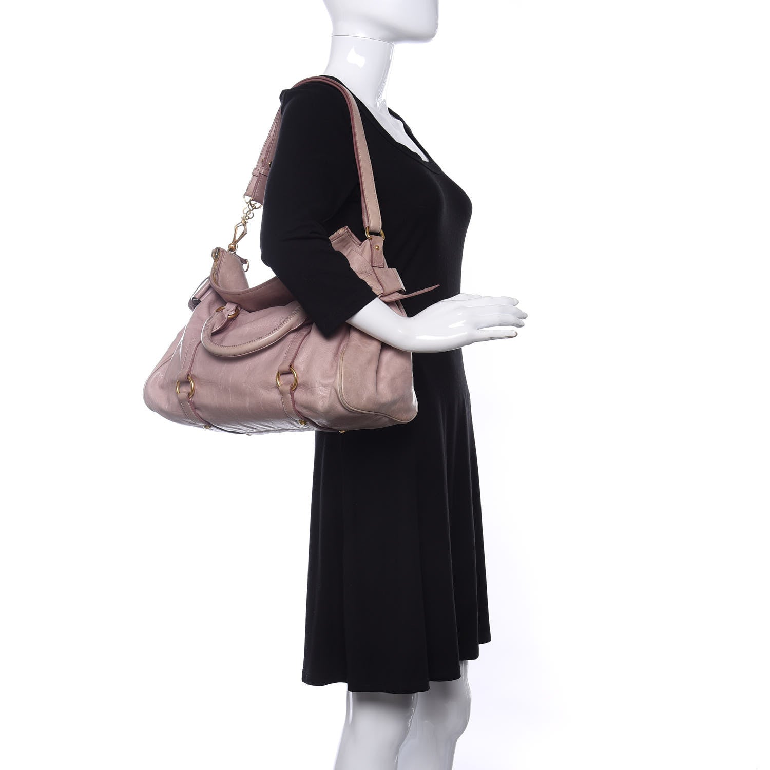 Miu Miu Vitello Medium Bow Bag Mughetto 2 of 9