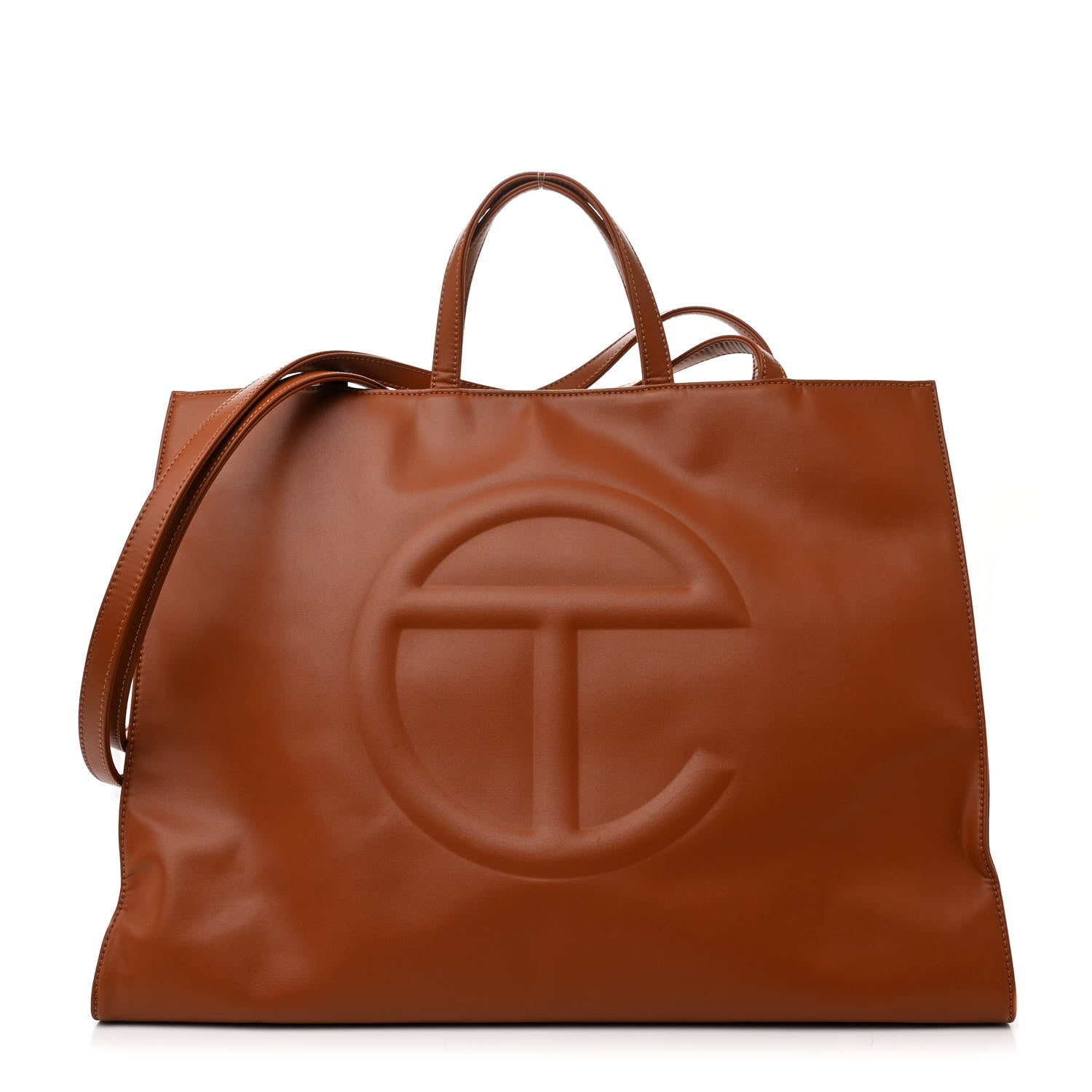 Telfar Vegan Leather Large Shopping Bag Tan 1 of 13