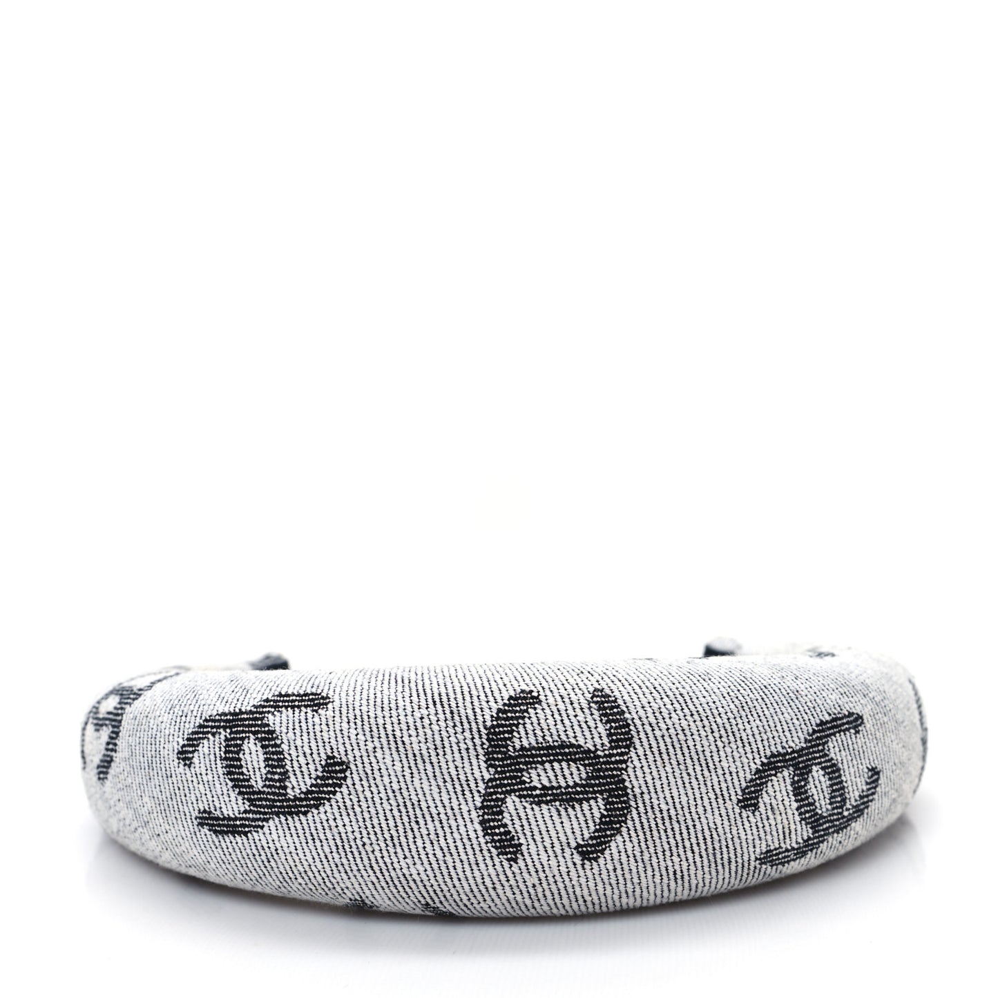 Denim CC Headband White Black
