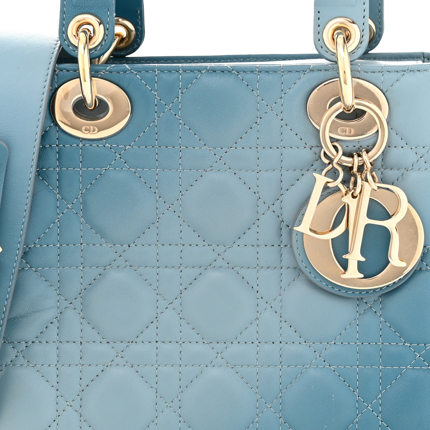 Christian Dior Lambskin Cannage Gradient Small My Lady Dior Denim Blue 8 of 12