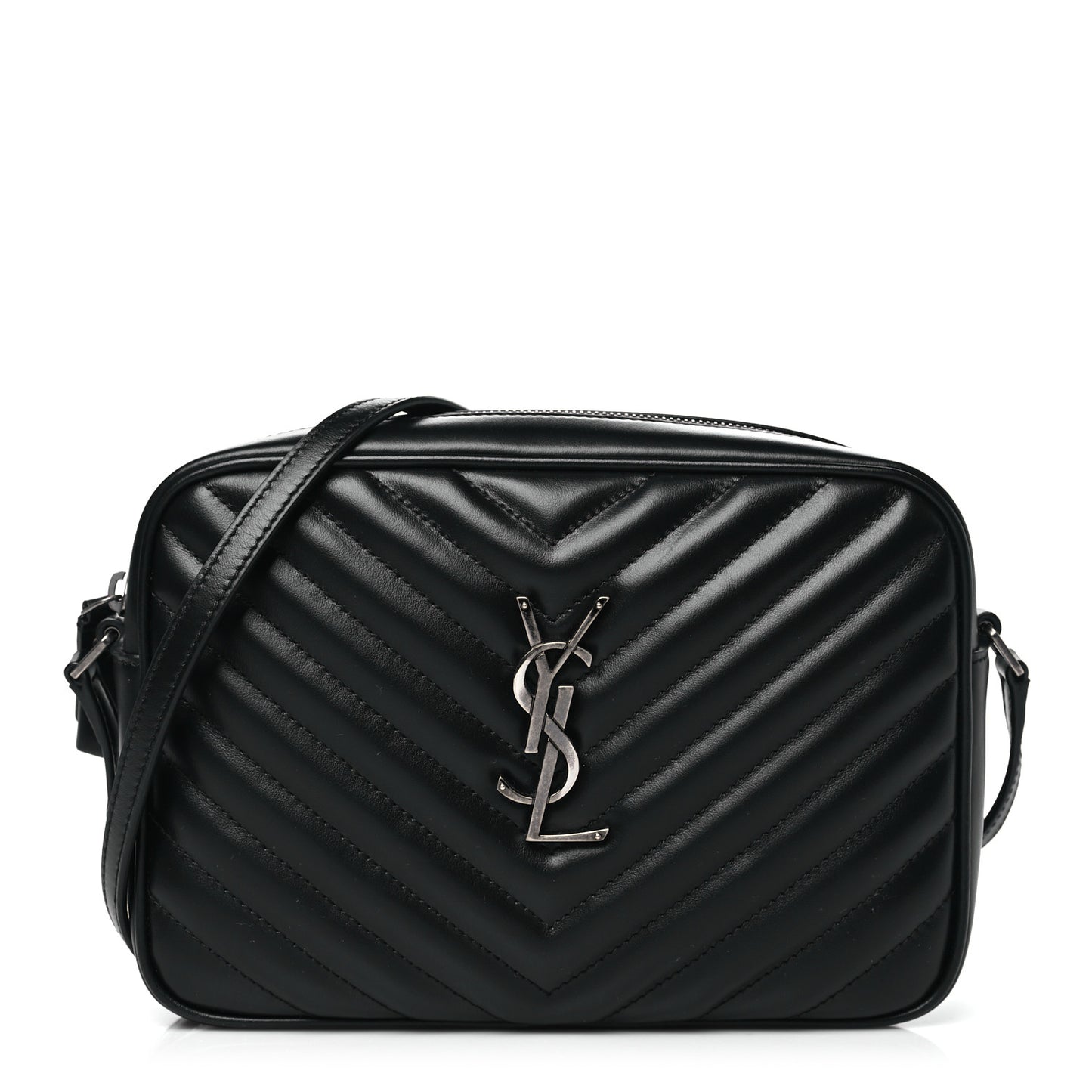 Calfskin Matelasse Monogram Lou Camera Bag Black