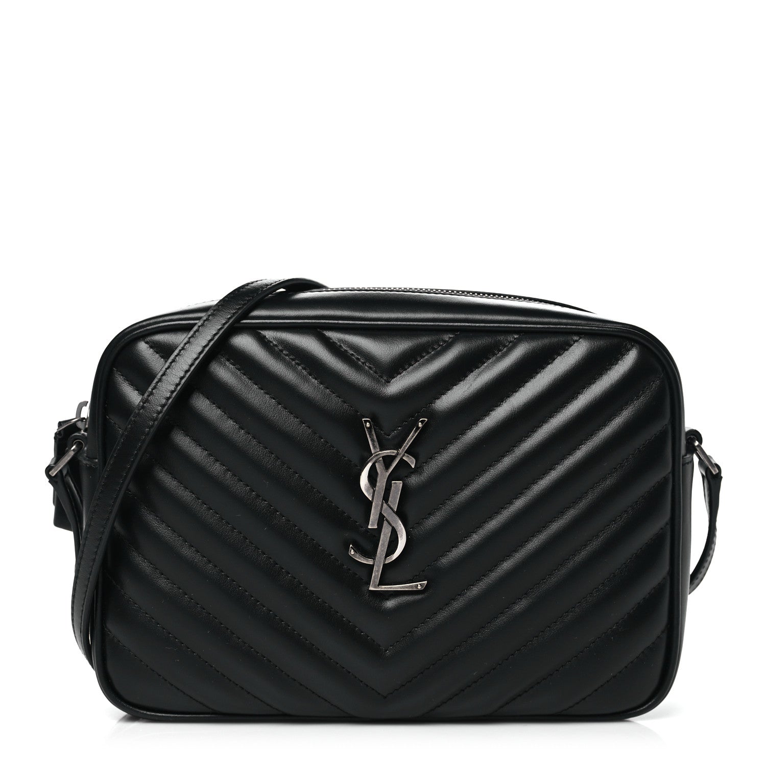 Saint Laurent Calfskin Matelasse Monogram Lou Camera Bag Black 1 of 10