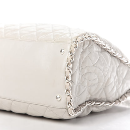 Chanel Glazed Calfskin Quilted Large Chain Me Hobo Dark White 7 of 9