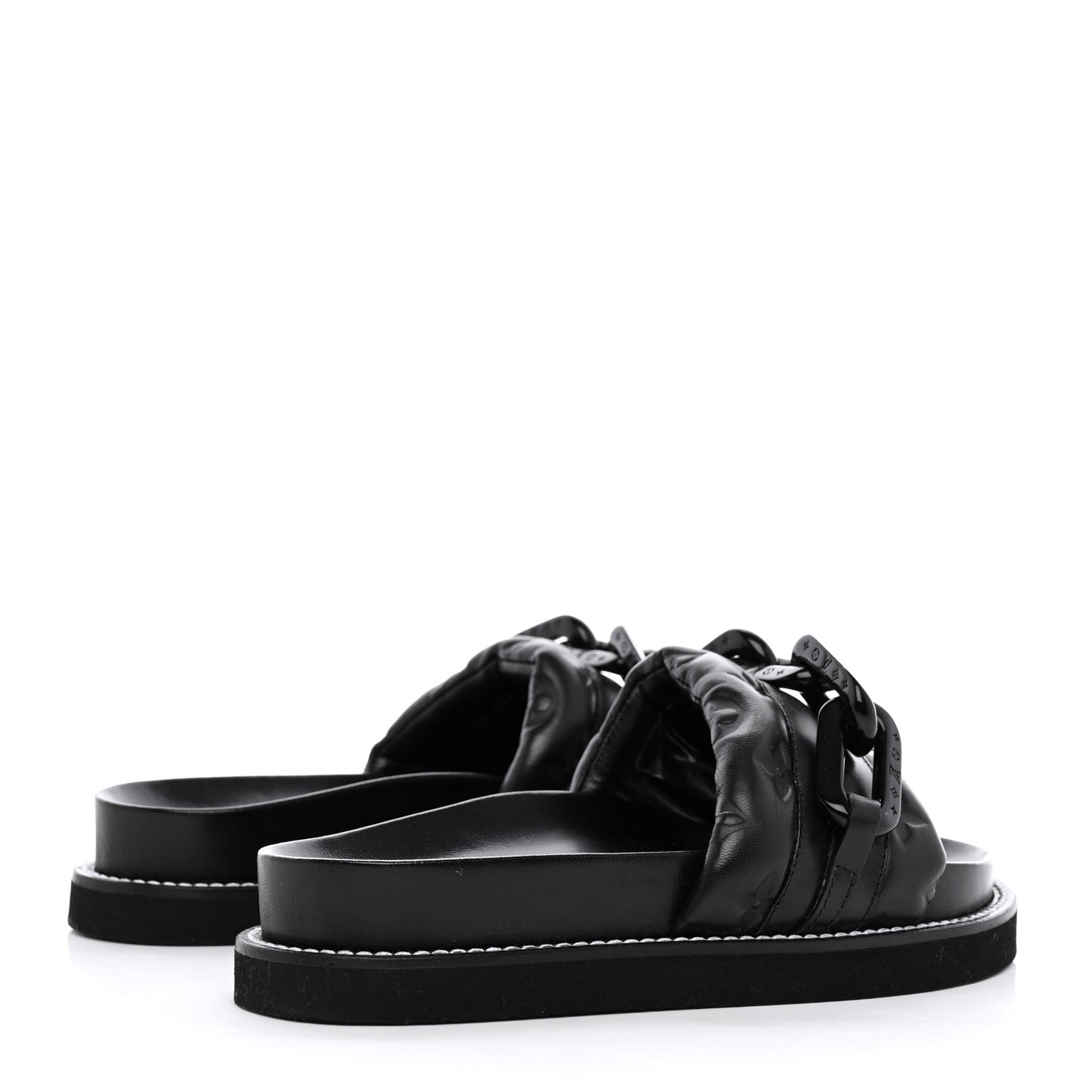 Calfskin Embossed Monogram Sunset Flat Comfort Mule 36 Black