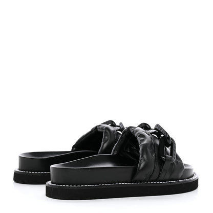 Louis Vuitton Calfskin Embossed Monogram Sunset Flat Comfort Mule 36 Black 4 of 13