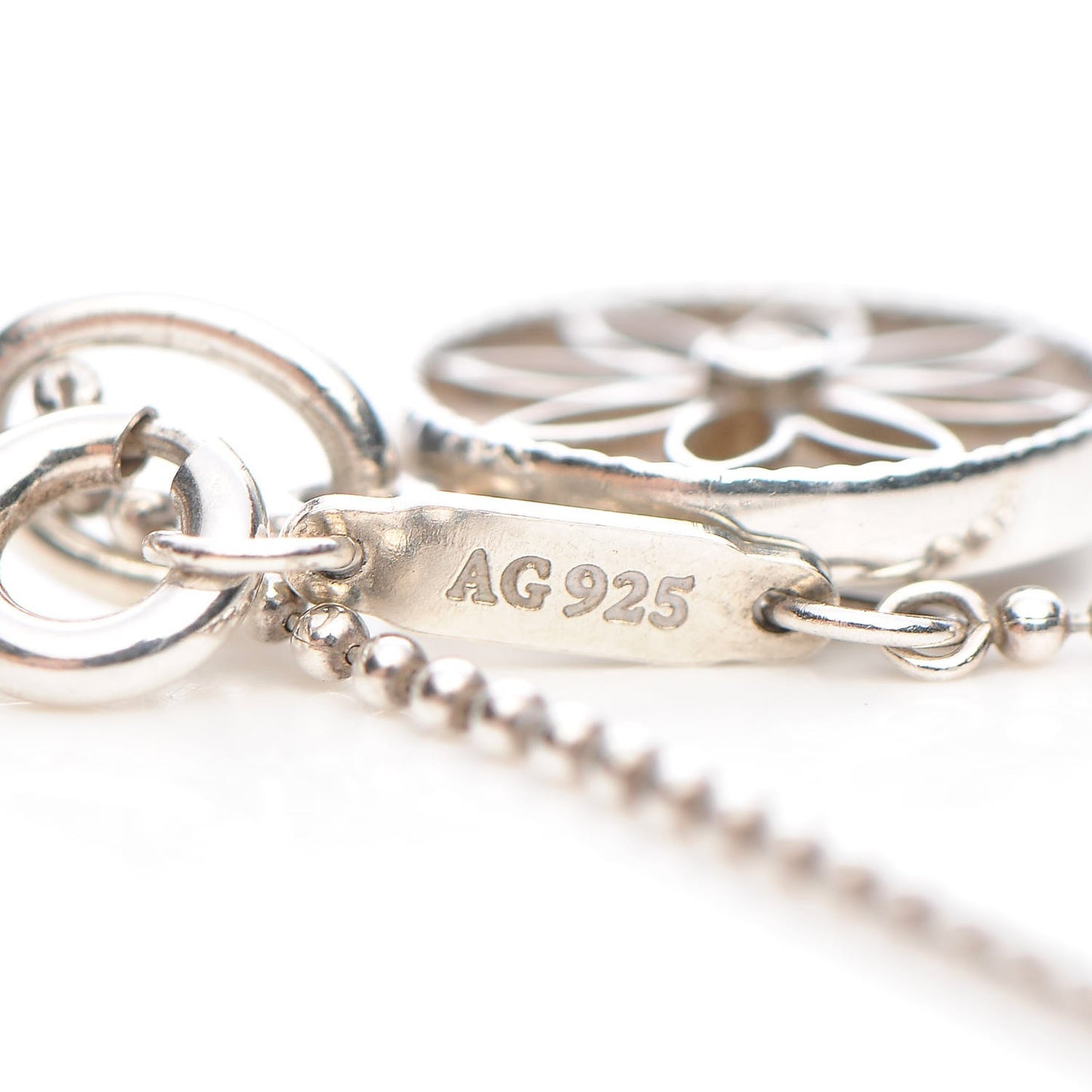 Sterling Silver Diamond Small Daisy Key Pendant Necklace