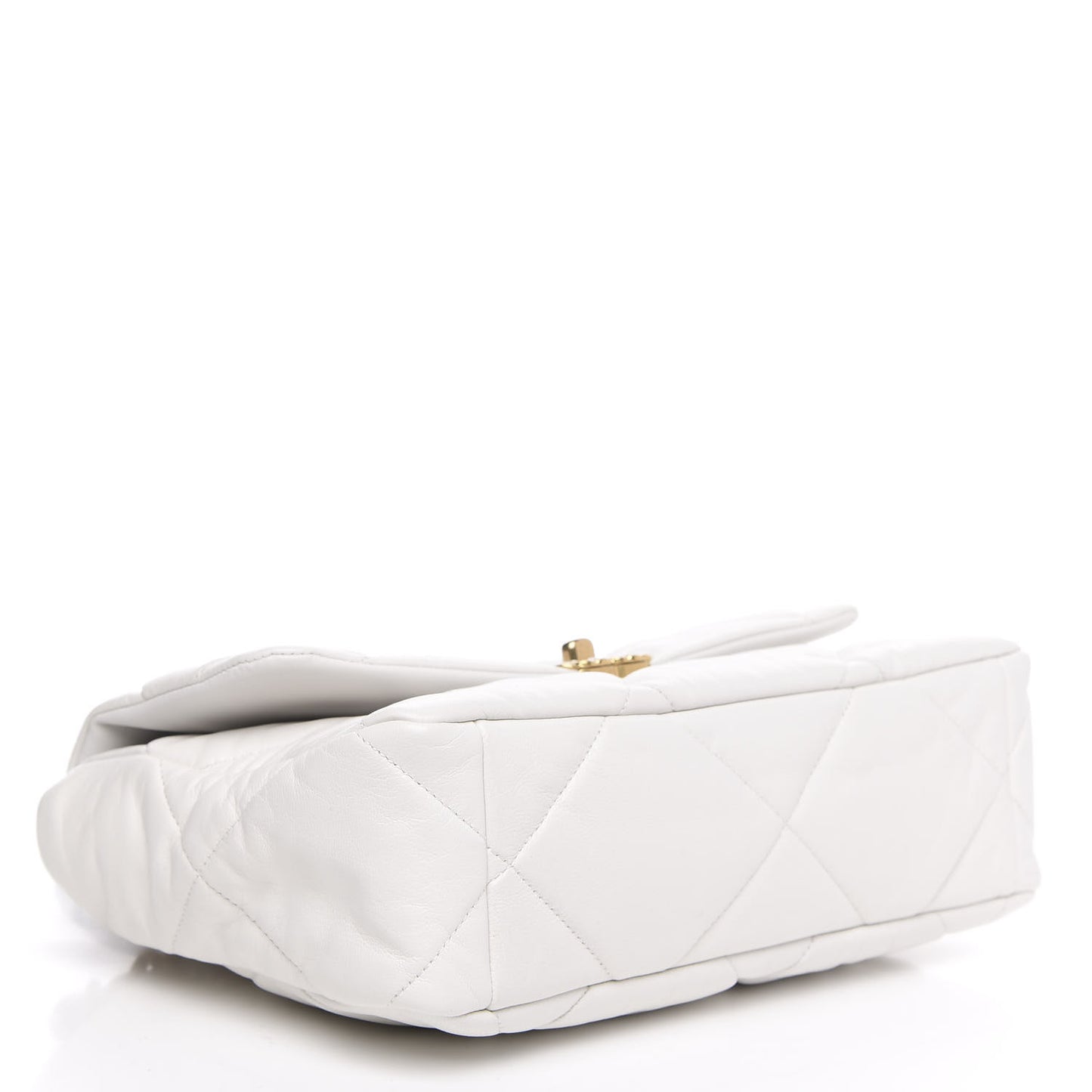 Goatskin Quilted Large 19 Flap White