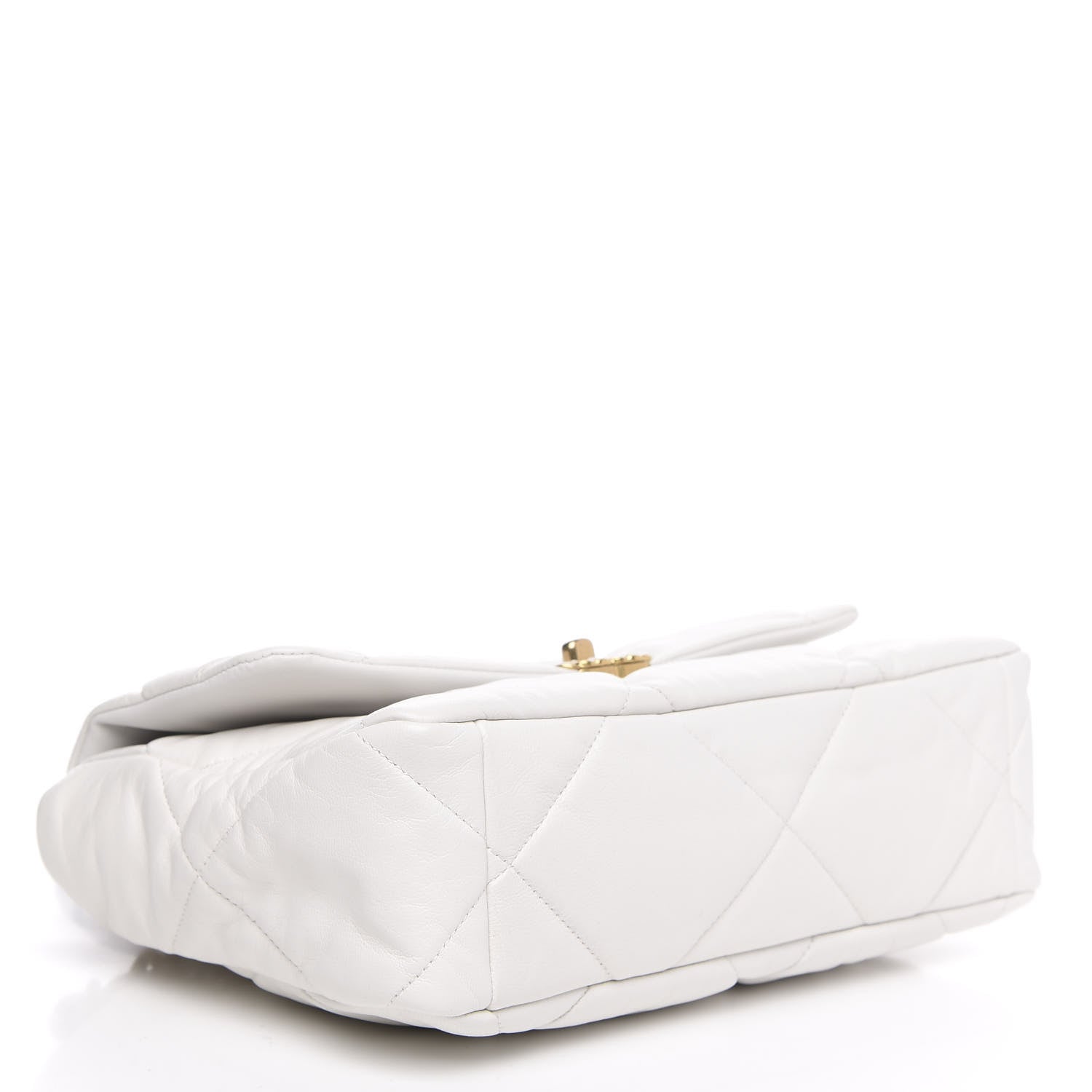 Chanel Goatskin Quilted Large 19 Flap White 4 of 11