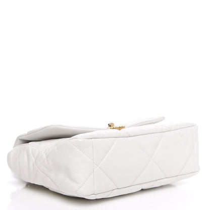 Chanel Goatskin Quilted Large 19 Flap White 4 of 11