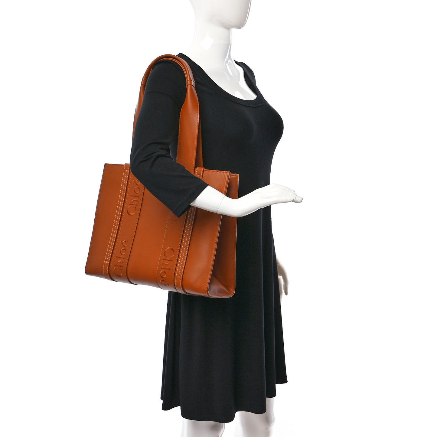 Calfskin Medium Woody Tote Caramel