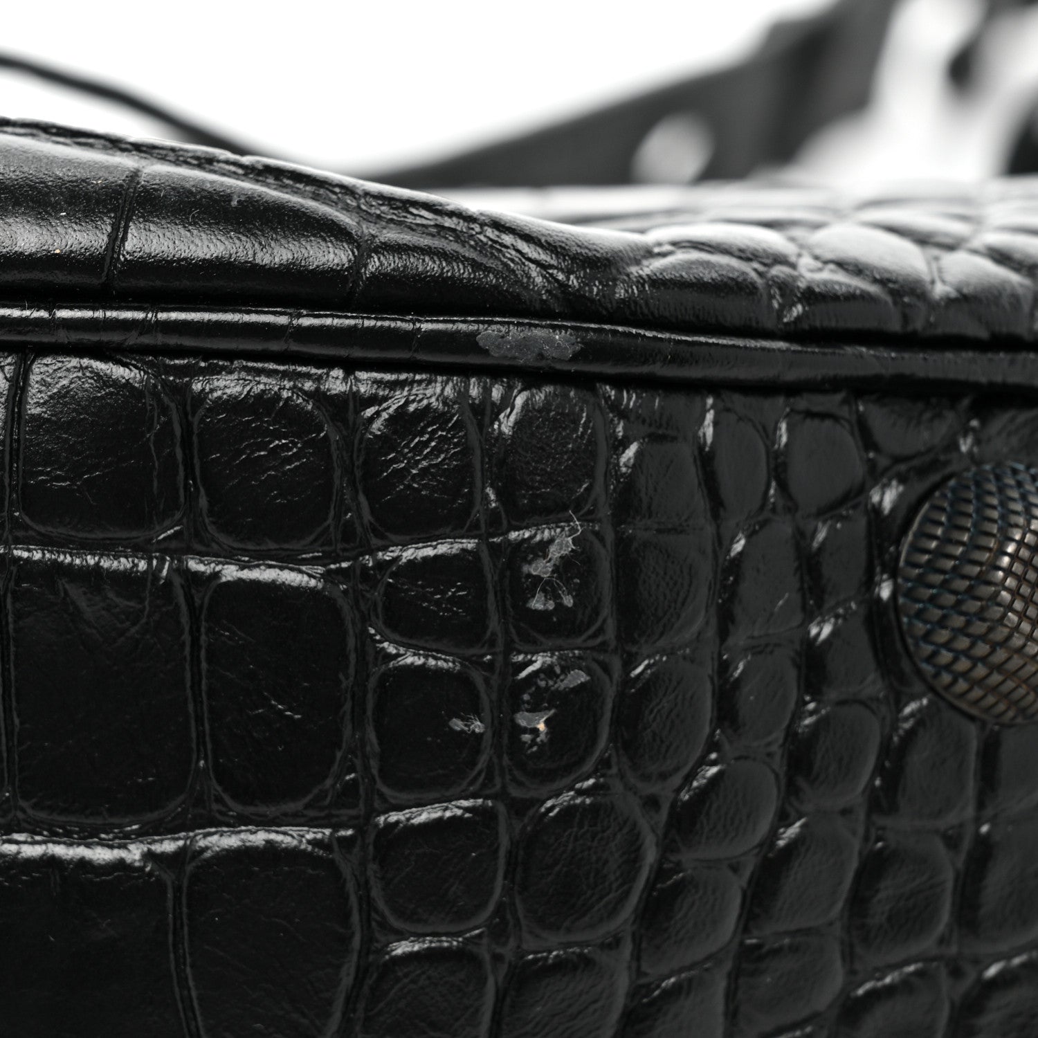 Balenciaga Extra Supple Calfskin Crocodile Embossed Monochrome Small Le Cagole Shoulder Bag Black 10 of 10