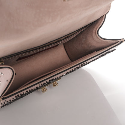 Valentino Garavani Vitello Beaded Small Glam Lock Rockstud Flap Poudre 7 of 8