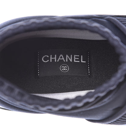 Chanel Stretch Fabric CC Sneakers 42 Blue 7 of 16